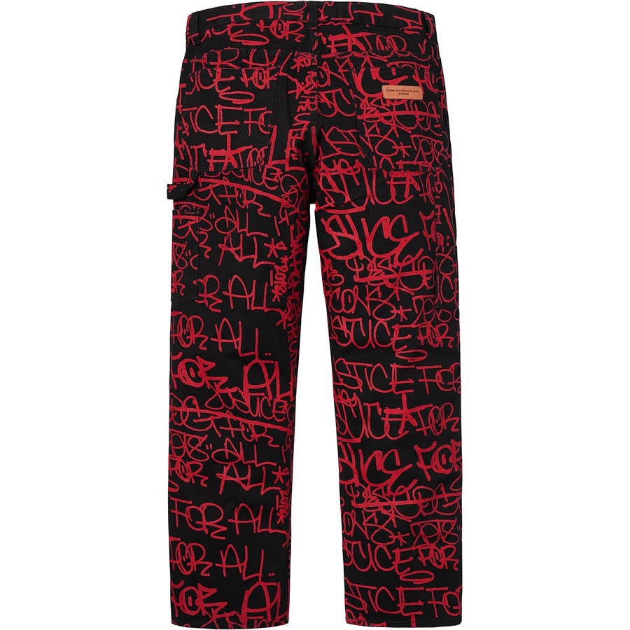 Details on Supreme Comme des Garçons SHIRT Canvas Painter Pant Black from fall winter
                                                    2018 (Price is $178)