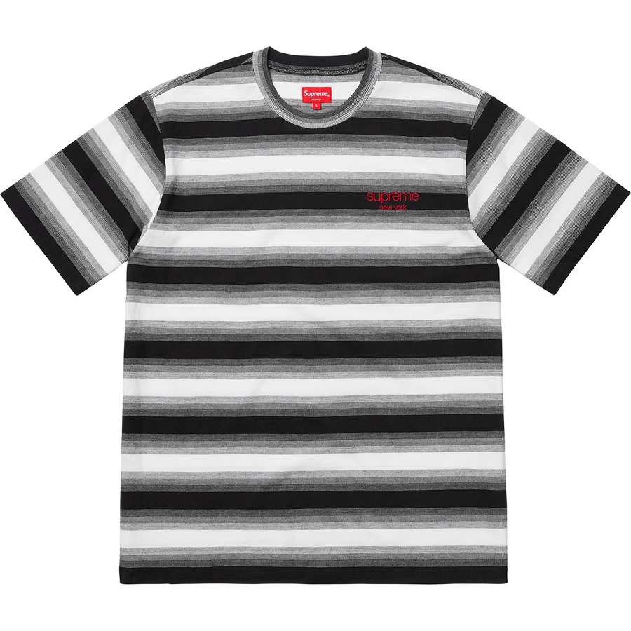 Supreme Gradient Striped S S Top (FW18) - Black - $88