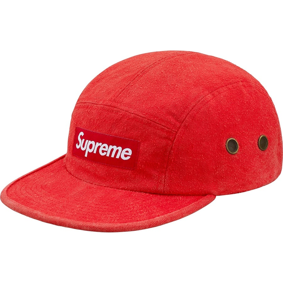 Details on Napped Canvas Camp Cap Red from fall winter 2018 (Price is $54)