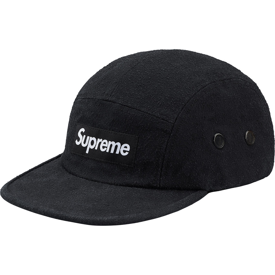 Details on Napped Canvas Camp Cap Black from fall winter 2018 (Price is $54)