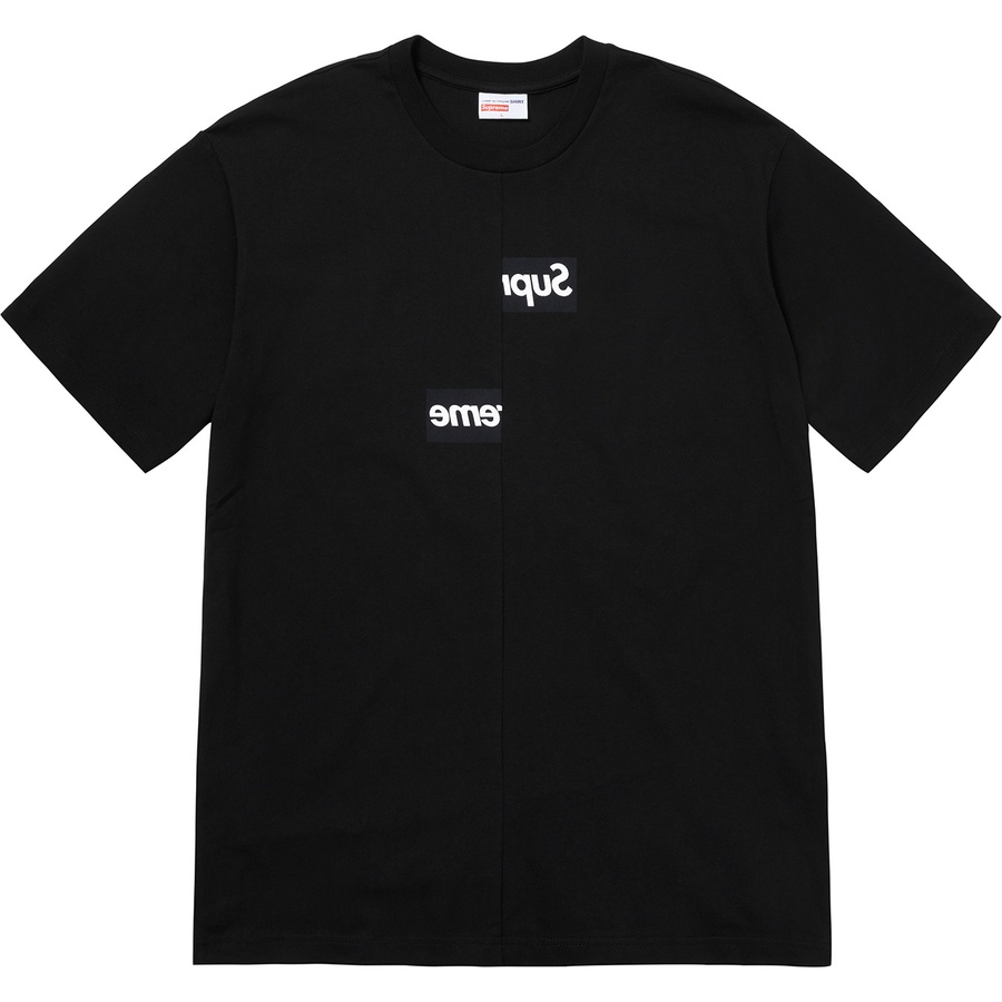 Details on Supreme Comme des Garçons SHIRT Split Box Logo Tee Black from fall winter
                                                    2018 (Price is $54)