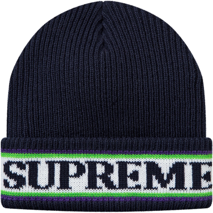 Details on Cuff Logo Beanie Navy from fall winter
                                                    2018 (Price is $32)