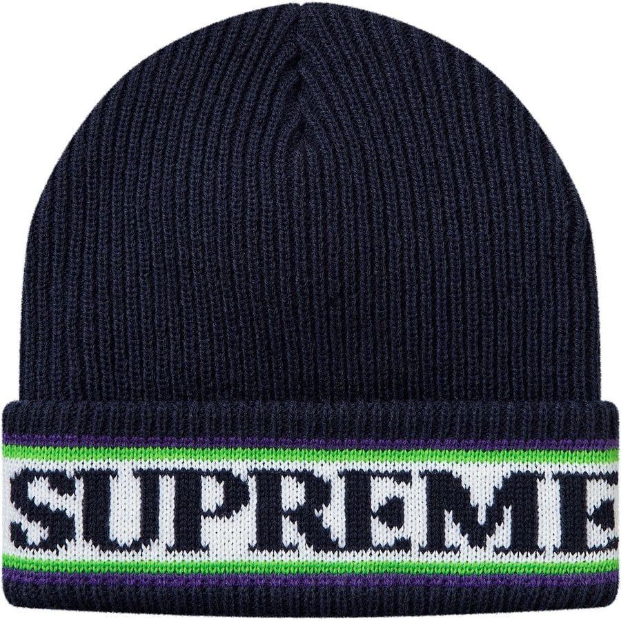 Details on Cuff Logo Beanie Navy from fall winter
                                                    2018 (Price is $32)