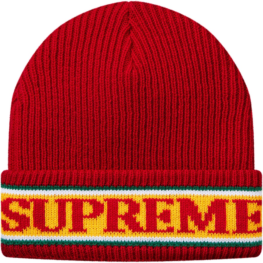 Details on Cuff Logo Beanie Red from fall winter 2018 (Price is $32)