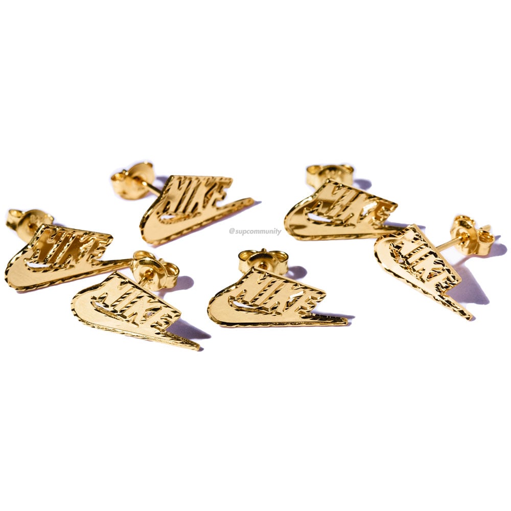 Supreme Nike 14K Gold Earring NEW