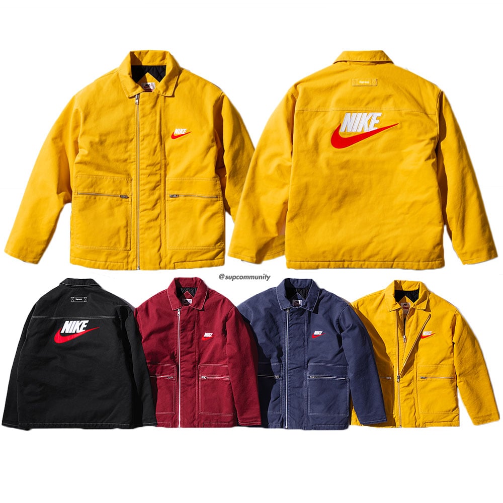 supreme nike double zip quilted work jacket