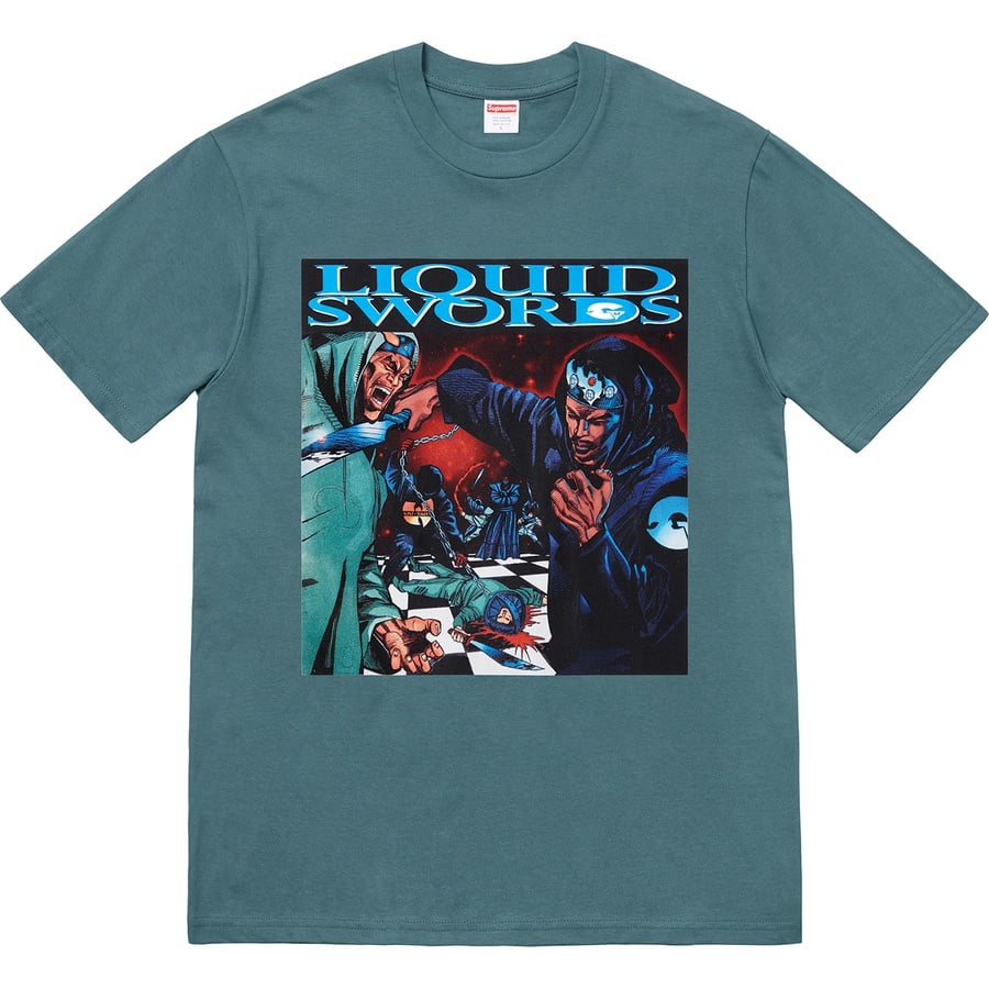 Details on Liquid Swords Tee Slate from fall winter
                                                    2018 (Price is $44)