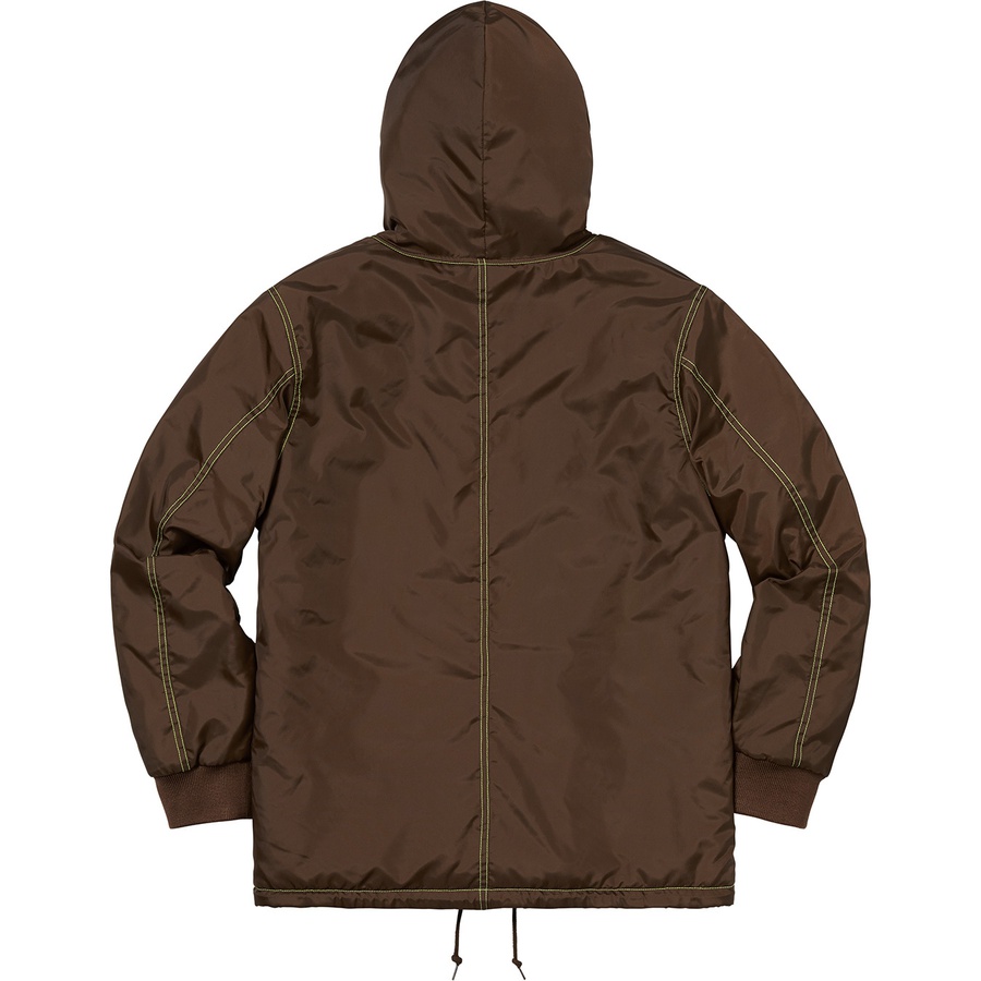 Details on Sherpa Lined Nylon Zip Up Jacket Brown from fall winter
                                                    2018 (Price is $178)