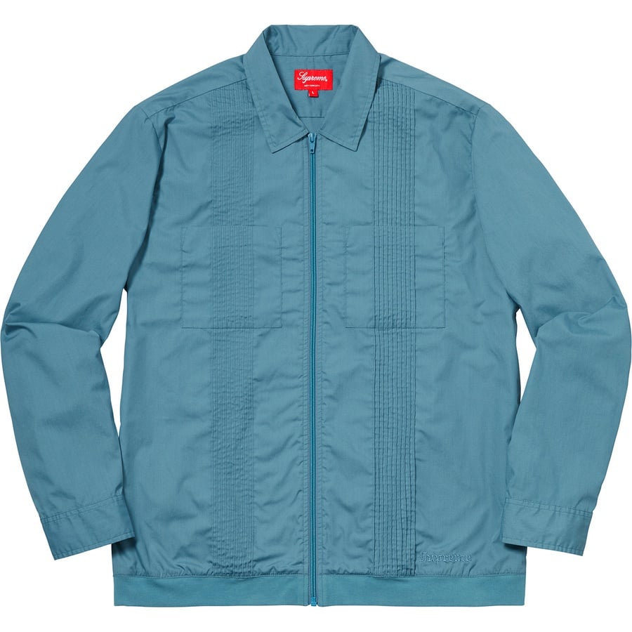 Details on Pin Tuck Zip Up Shirt Light Blue from fall winter
                                                    2018 (Price is $138)