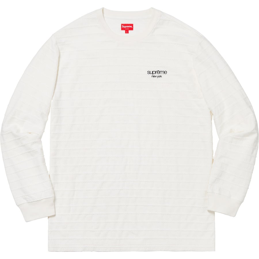 Details on Rope Stripe L S Top Off-White from fall winter
                                                    2018 (Price is $98)