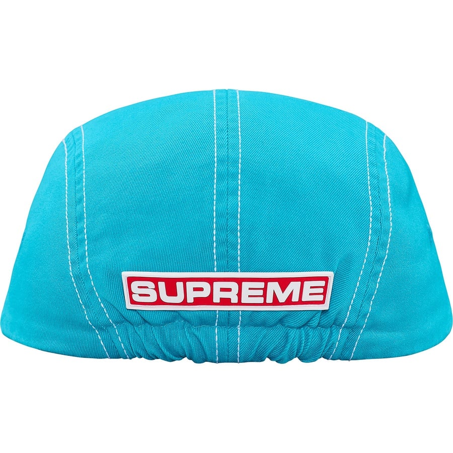 Details on Fitted Rear Patch Camp Cap Neon Blue from fall winter 2018 (Price is $48)