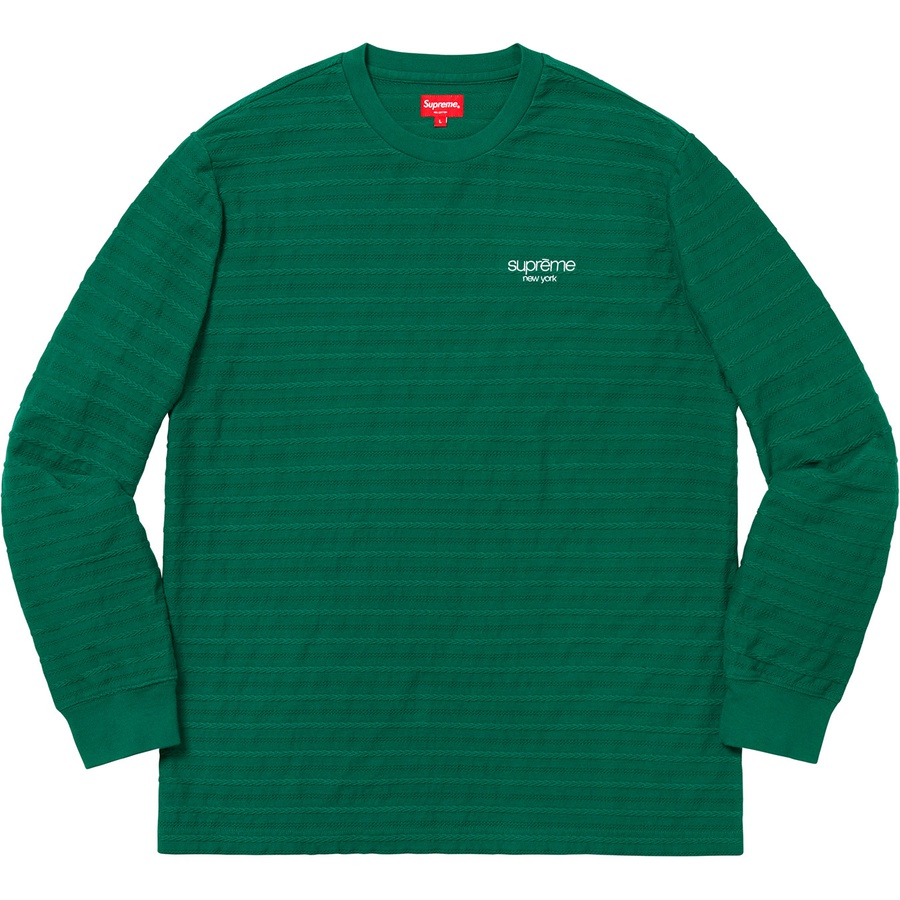 Details on Rope Stripe L S Top Dark Green from fall winter 2018 (Price is $98)