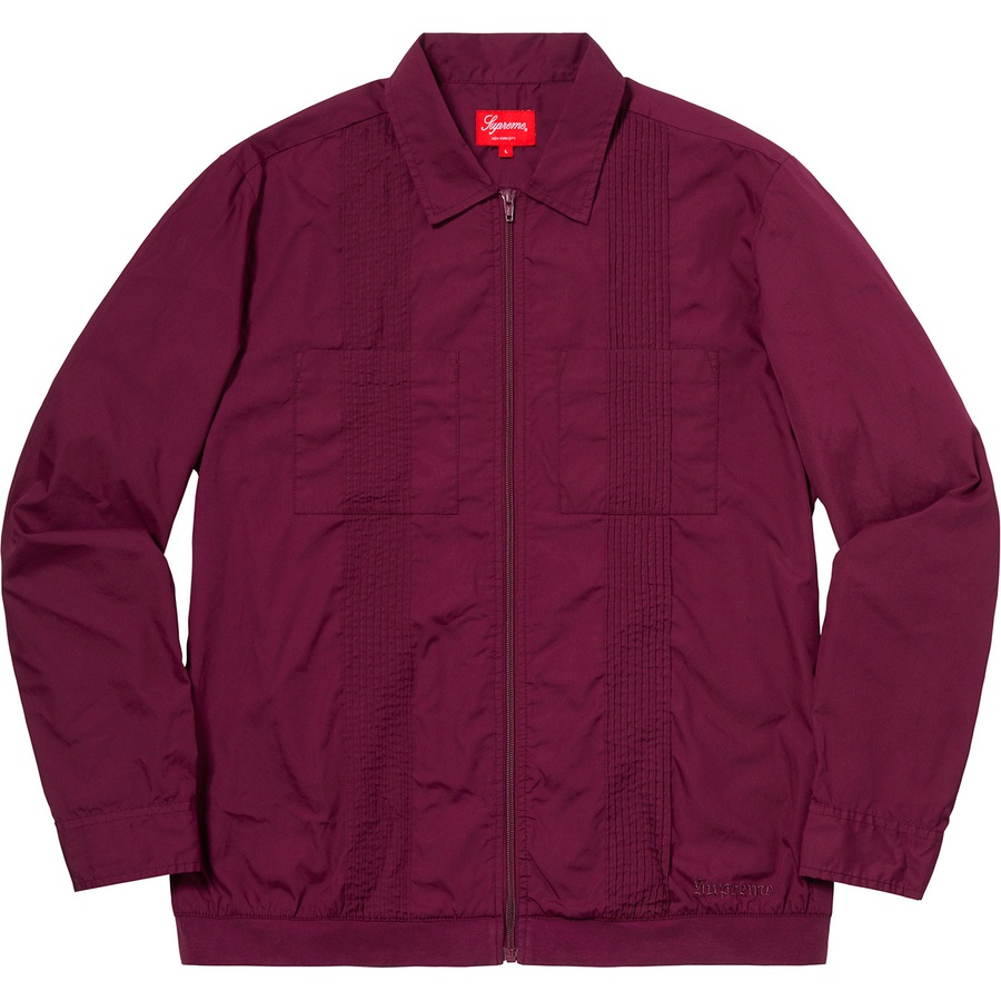Details on Pin Tuck Zip Up Shirt Plum from fall winter 2018 (Price is $138)