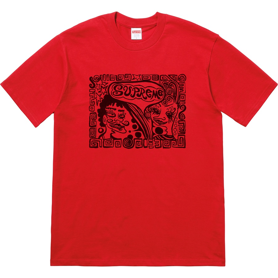 Details on Faces Tee Red from fall winter 2018 (Price is $36)
