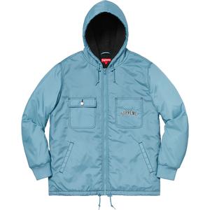 sherpa lined nylon zip up jacket