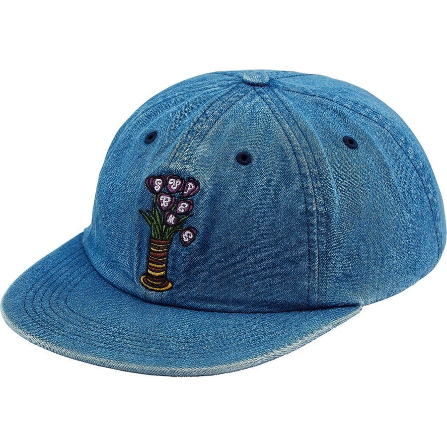 Details on Flowers 6-Panel Denim from fall winter
                                                    2018 (Price is $48)