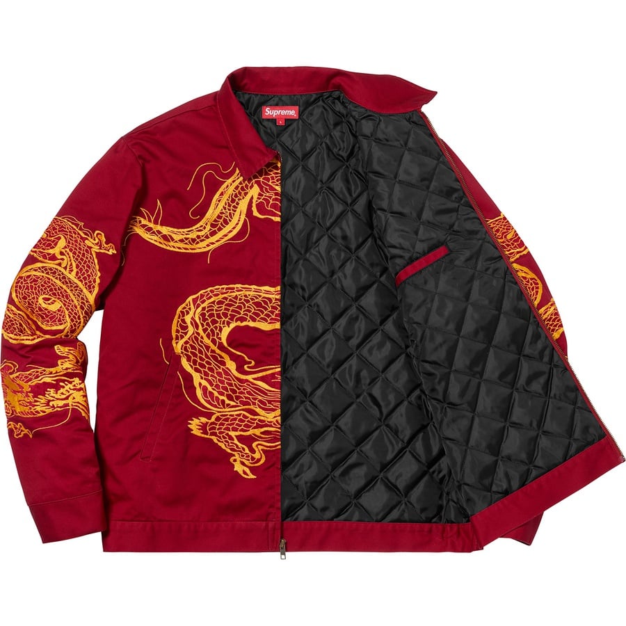 Details on Dragon Work Jacket Red from fall winter
                                                    2018 (Price is $278)