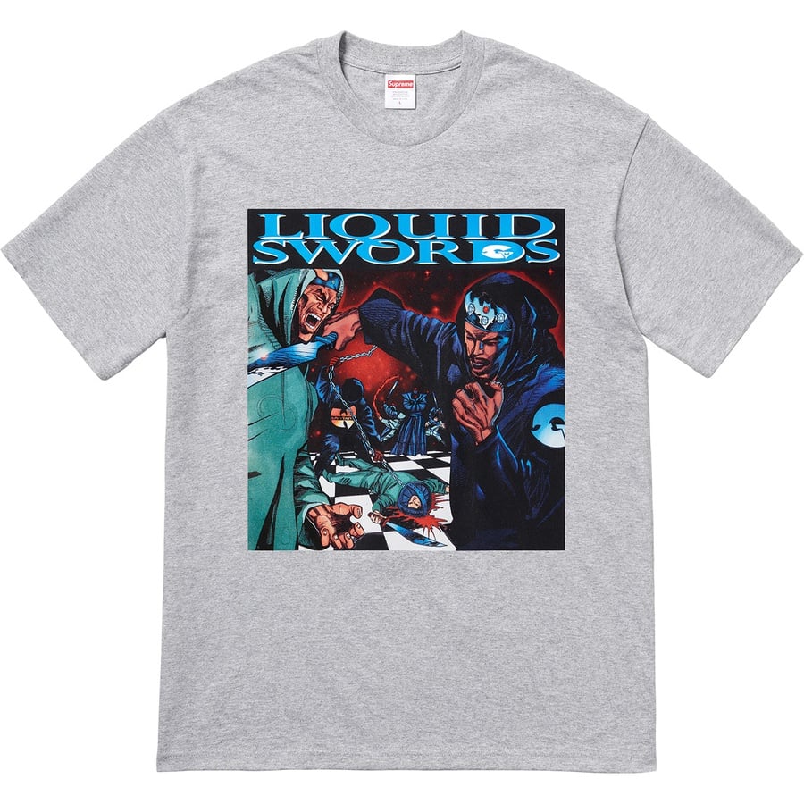 Details on Liquid Swords Tee Heather Grey from fall winter
                                                    2018 (Price is $44)