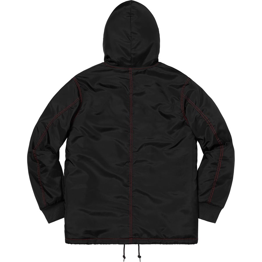 Details on Sherpa Lined Nylon Zip Up Jacket Black from fall winter
                                                    2018 (Price is $178)