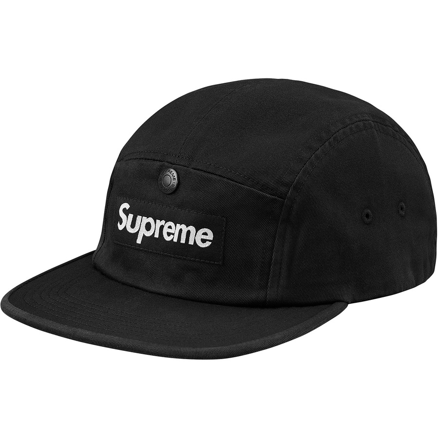 Details on Snap Button Pocket Camp Cap Black from fall winter
                                                    2018 (Price is $54)