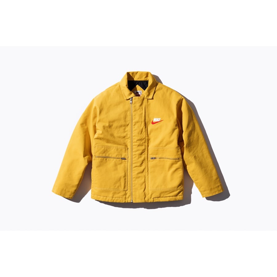 Details on Supreme Nike Double Zip Quilted Work Jacket  from fall winter
                                                    2018 (Price is $260)