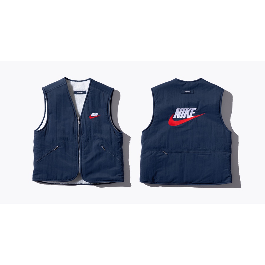 Details on Supreme Nike Reversible Nylon Sherpa Vest  from fall winter
                                                    2018 (Price is $168)