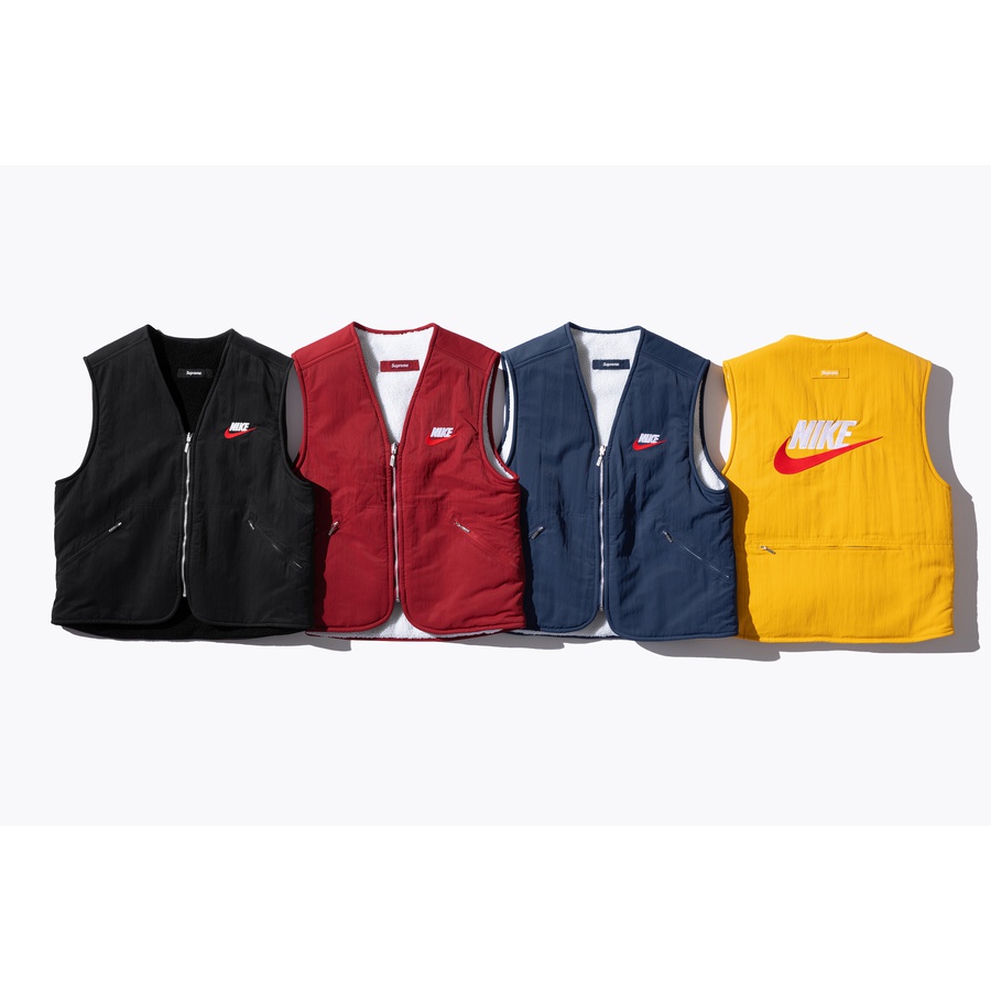 Details on Supreme Nike Reversible Nylon Sherpa Vest  from fall winter
                                                    2018 (Price is $168)