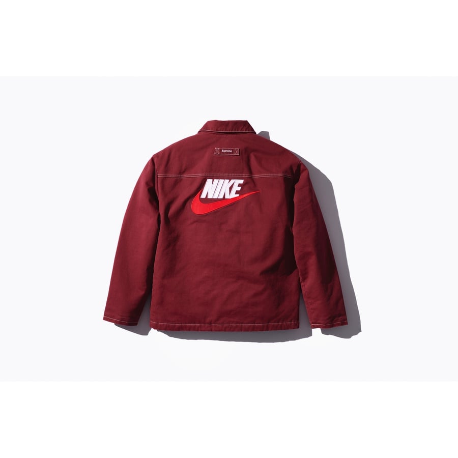 Details on Supreme Nike Double Zip Quilted Work Jacket  from fall winter
                                                    2018 (Price is $260)