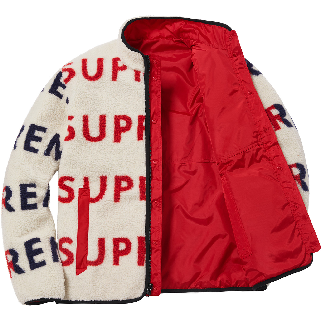 Reversible Logo Fleece Jacket - Supreme Community