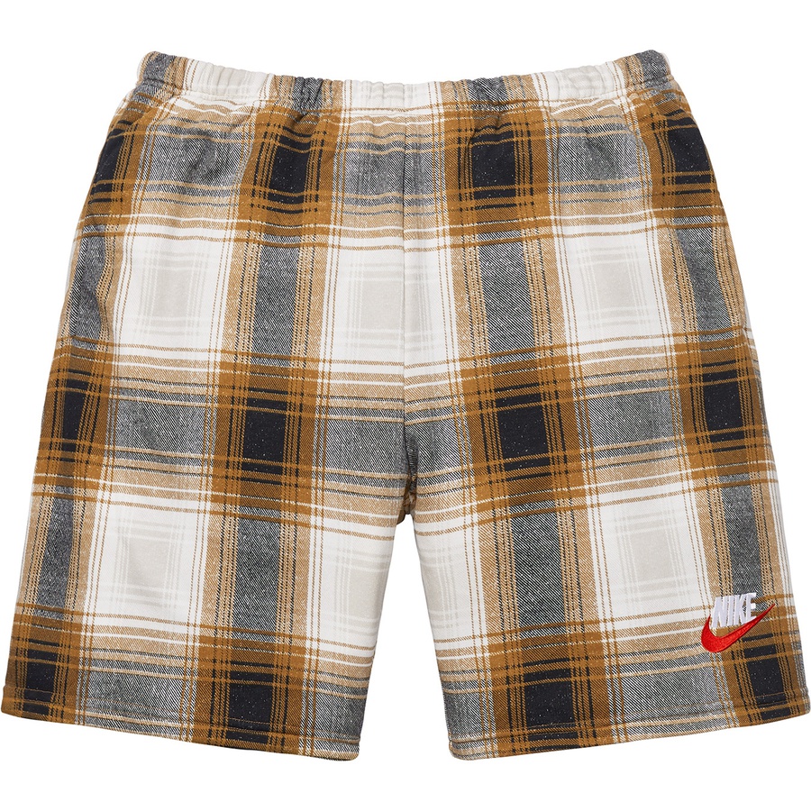 Supreme Supreme Nike Plaid Sweatshort (FW18) - Mustard - $108