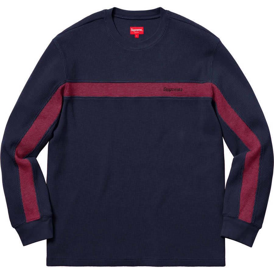 Supreme Panel Stripe Waffle Thermal (FW18) - Navy - $98