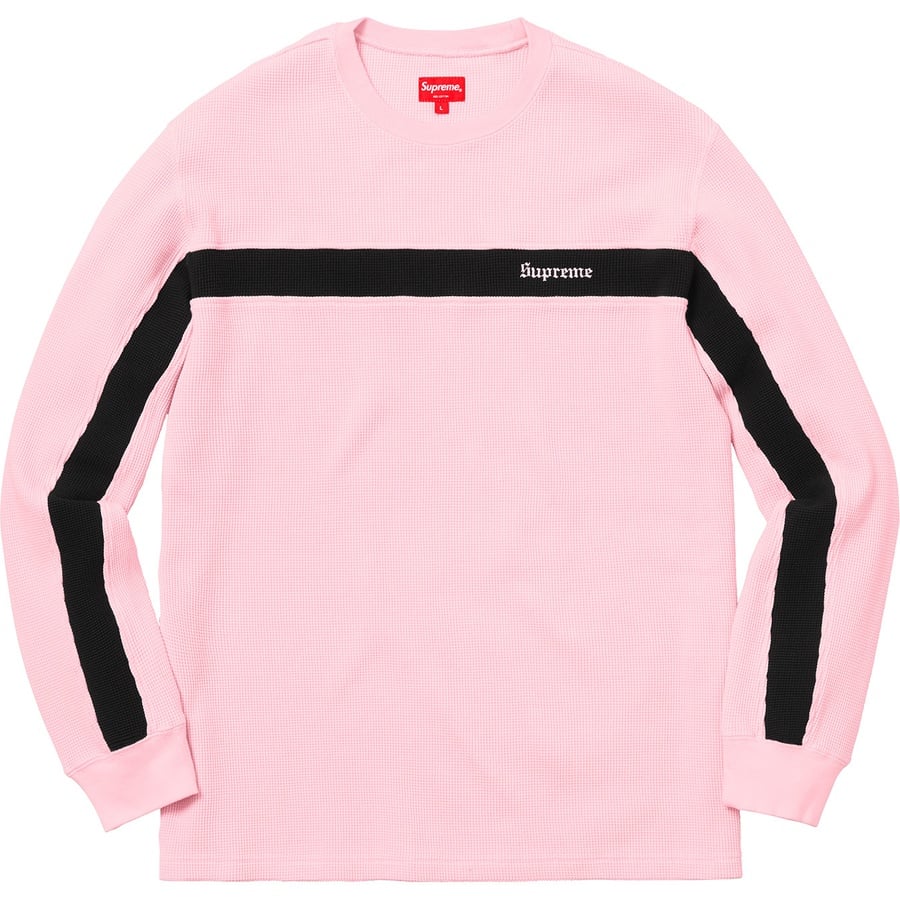 Details on Panel Stripe Waffle Thermal Pink from fall winter 2018 (Price is $98)