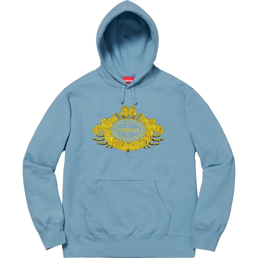 Details on Love or Hate Hooded Sweatshirt Dusty Blue from fall winter
                                                    2018 (Price is $168)