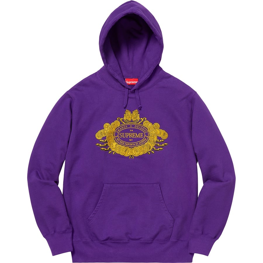 Details on Love or Hate Hooded Sweatshirt Purple from fall winter
                                                    2018 (Price is $168)