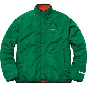 supreme reversible logo fleece jacket natural
