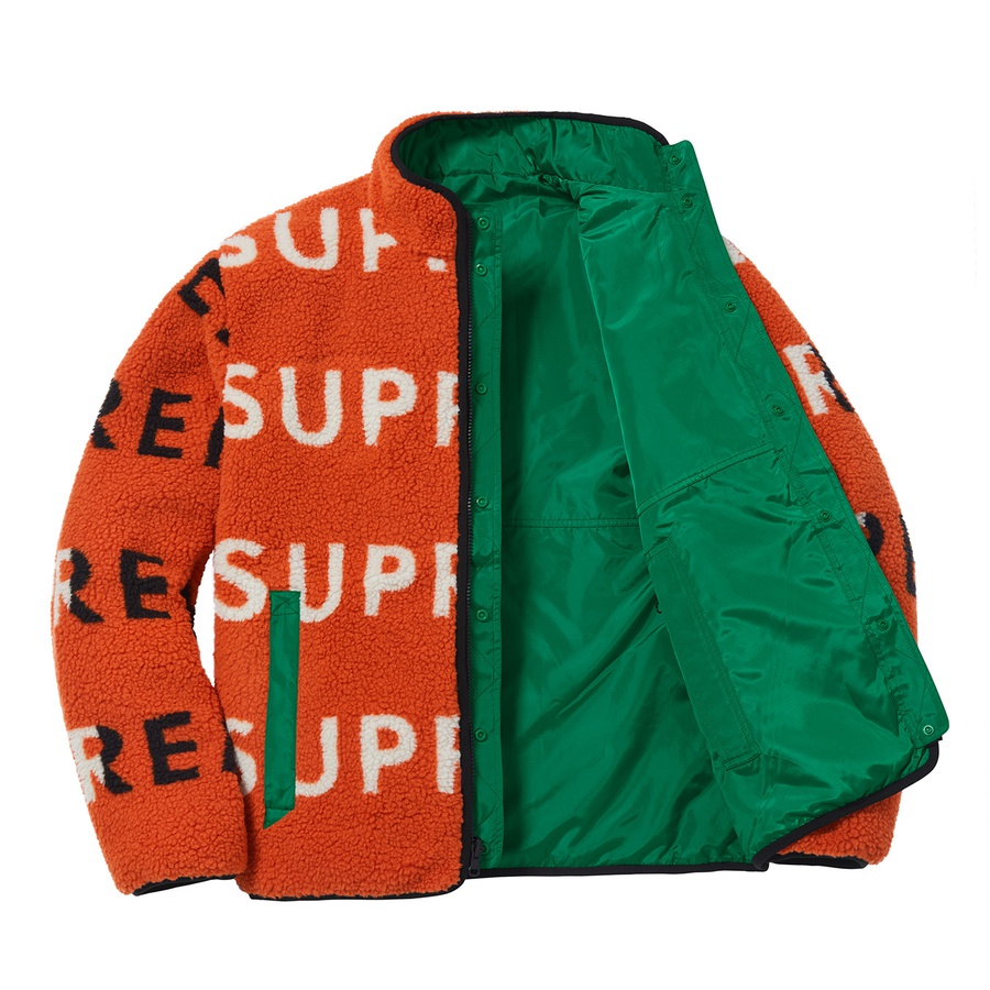 Details on Reversible Logo Fleece Jacket Orange from fall winter 2018 (Price is $228)