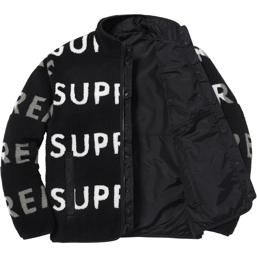Details on Reversible Logo Fleece Jacket Black from fall winter 2018 (Price is $228)