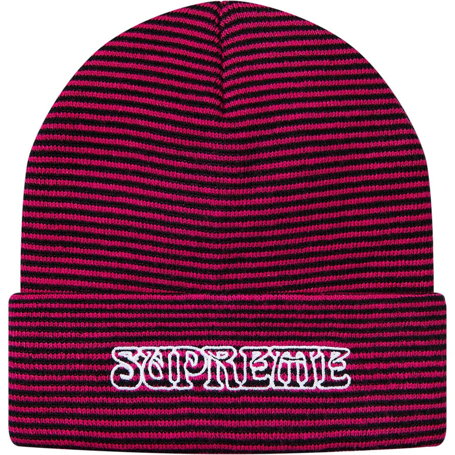 Details on Small Stripe Beanie Pink from fall winter
                                                    2018 (Price is $32)