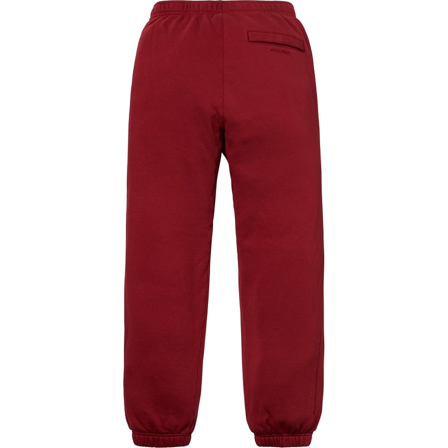Details on Supreme Nike Sweatpant Burgundy from fall winter 2018 (Price is $128)