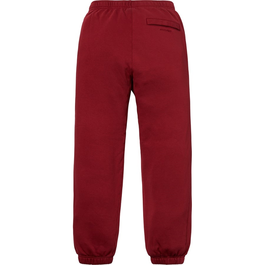 Details on Supreme Nike Sweatpant Burgundy from fall winter
                                                    2018 (Price is $128)