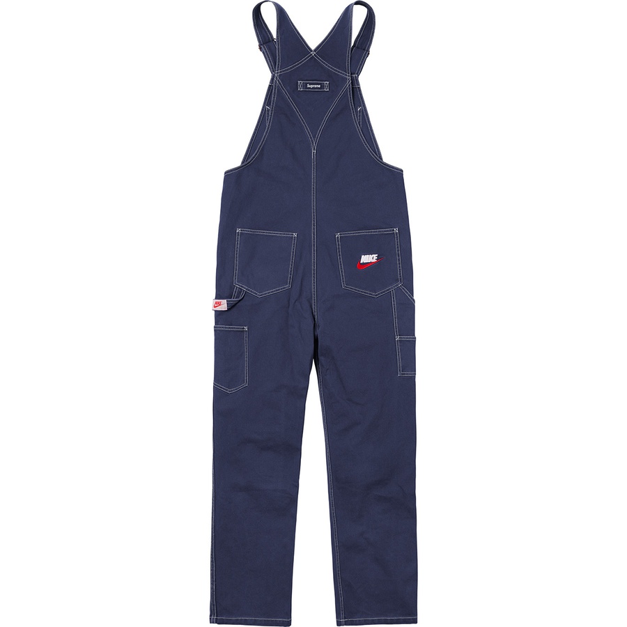 Details on Supreme Nike Cotton Twill Overalls Navy from fall winter 2018 (Price is $198)