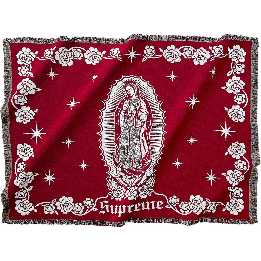 Details on Virgin Mary Blanket Red from fall winter
                                                    2018 (Price is $118)
