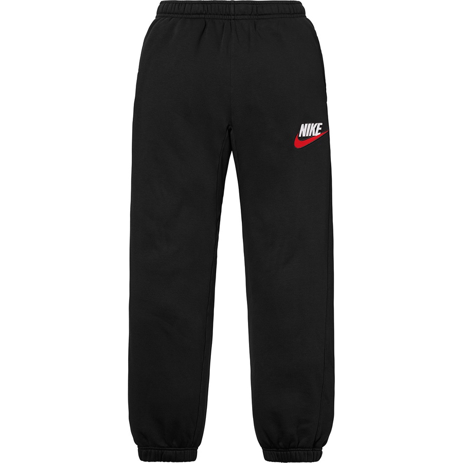 Details on Supreme Nike Sweatpant Black from fall winter
                                                    2018 (Price is $128)