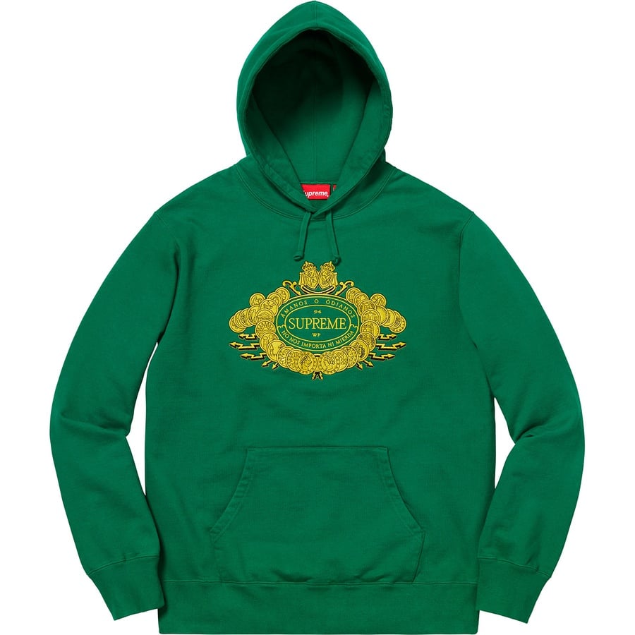 Details on Love or Hate Hooded Sweatshirt Green from fall winter
                                                    2018 (Price is $168)