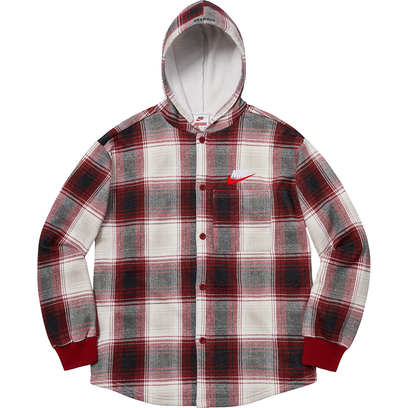 Nike Plaid Hooded Sweatshirt - fall winter 2018 - Supreme