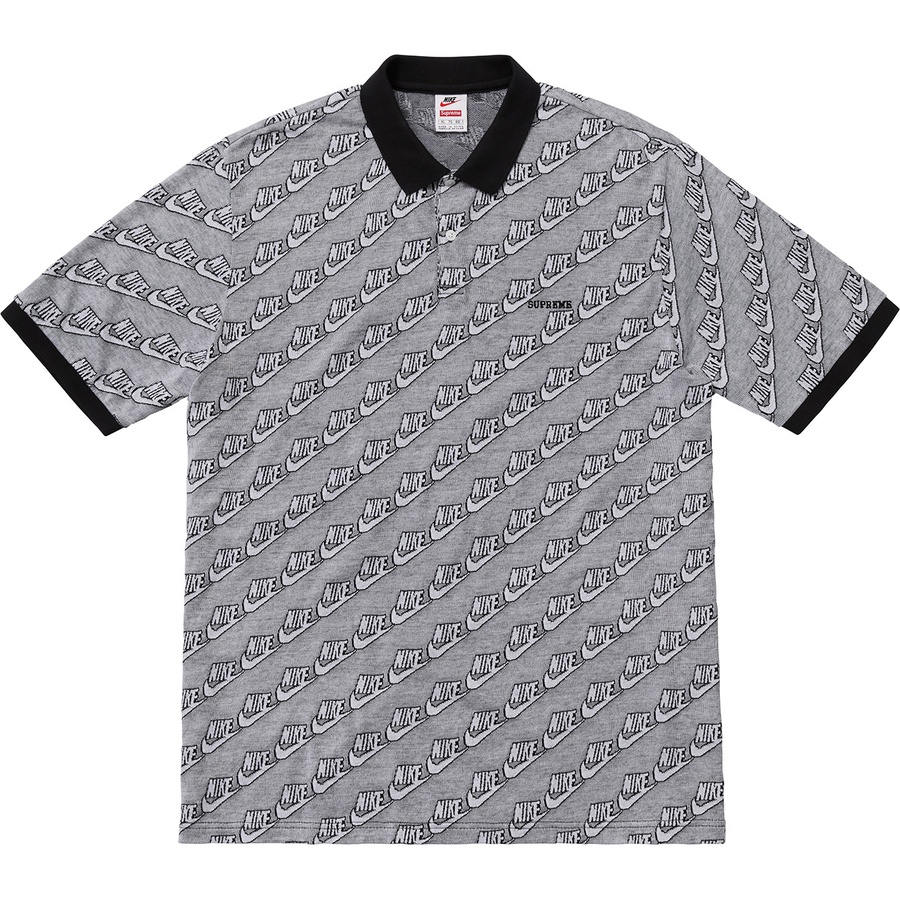 Details on Supreme Nike Jacquard Polo Black from fall winter 2018 (Price is $124)