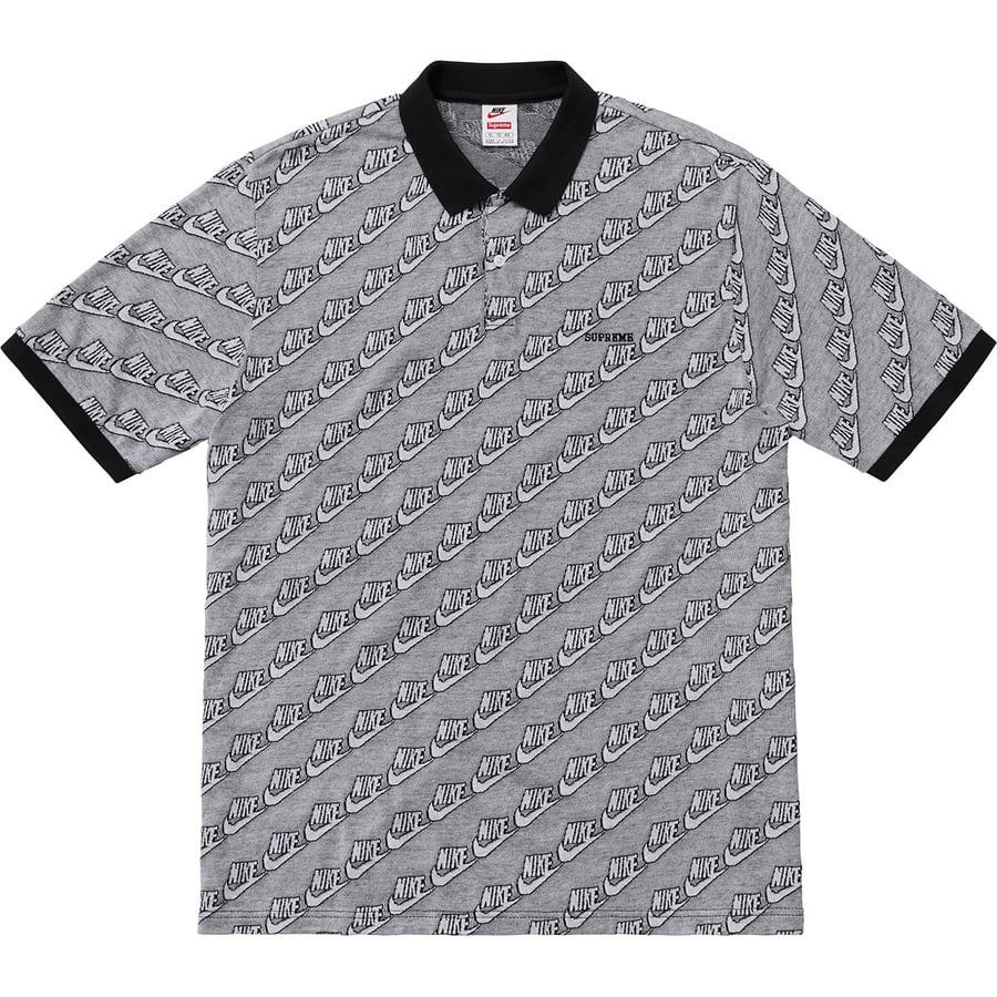 Details on Supreme Nike Jacquard Polo Black from fall winter
                                                    2018 (Price is $124)