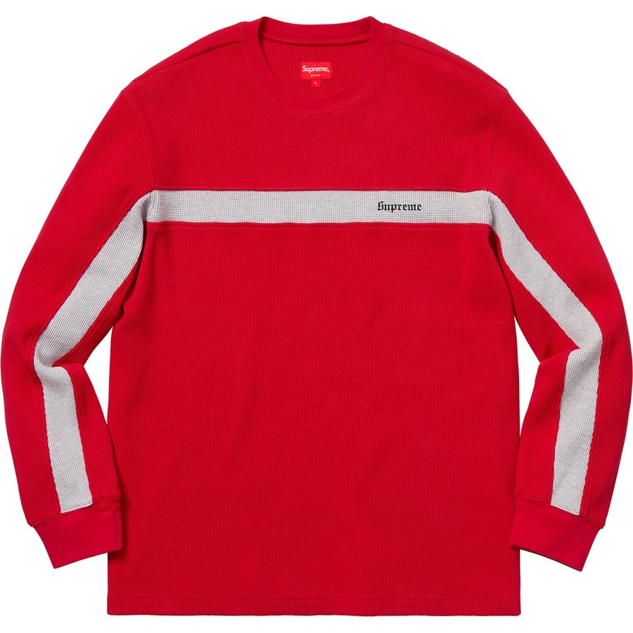 Details on Panel Stripe Waffle Thermal Red from fall winter
                                                    2018 (Price is $98)