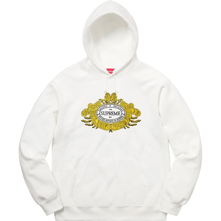 Details on Love or Hate Hooded Sweatshirt White from fall winter
                                                    2018 (Price is $168)