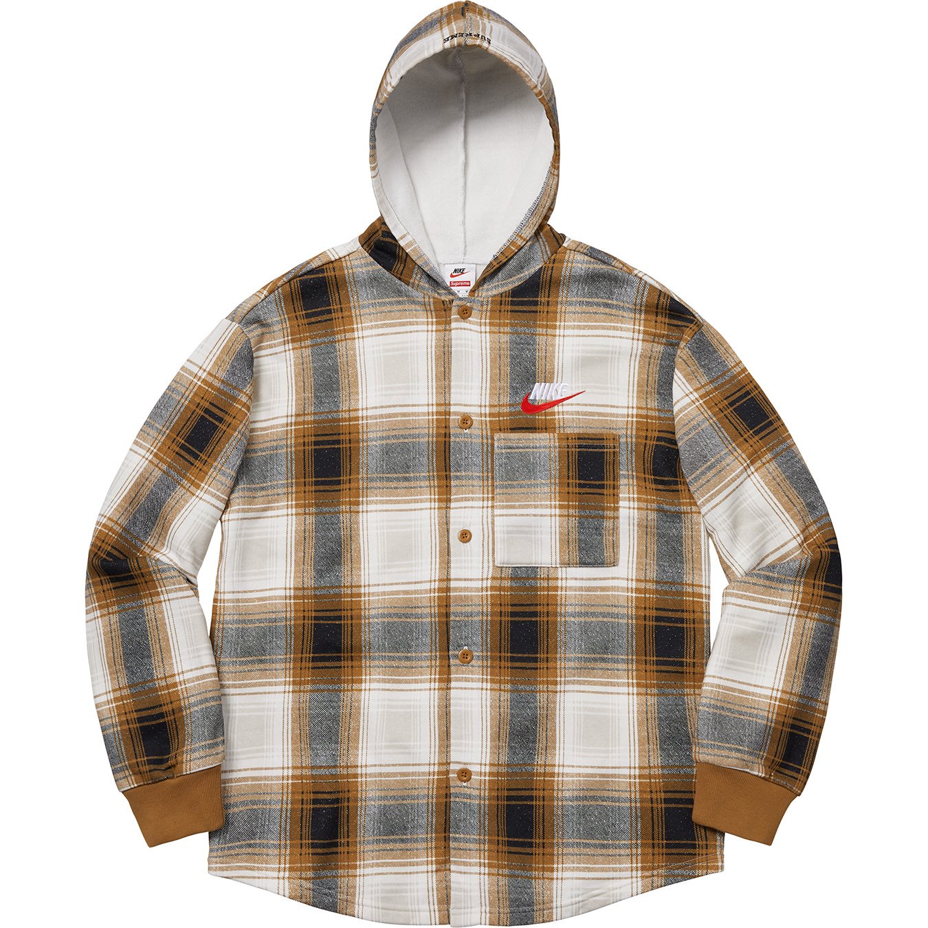 Nike Plaid Hooded Sweatshirt - fall winter 2018 - Supreme